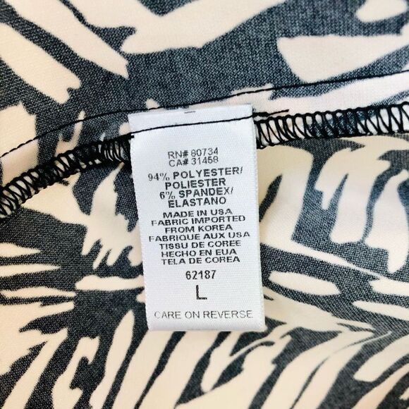 BCBGMAXAZRIA Black and White Print Sheath  Wrap Dress - Picture 8 of 16